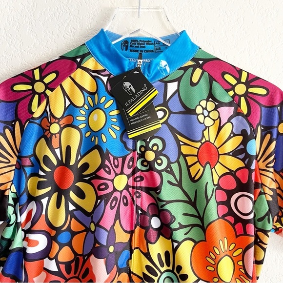 ILPALADINO Women's Cycling Jersey NWT Size Large Floral Multi Color - Picture 3 of 10